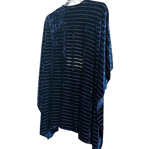 OLIVIA RAE SHORT SLV OPEN FRONT & SIDES DRESS OVER-PIECE, WOMENS, XL, NAVY BLUE - Picture 4 of 9